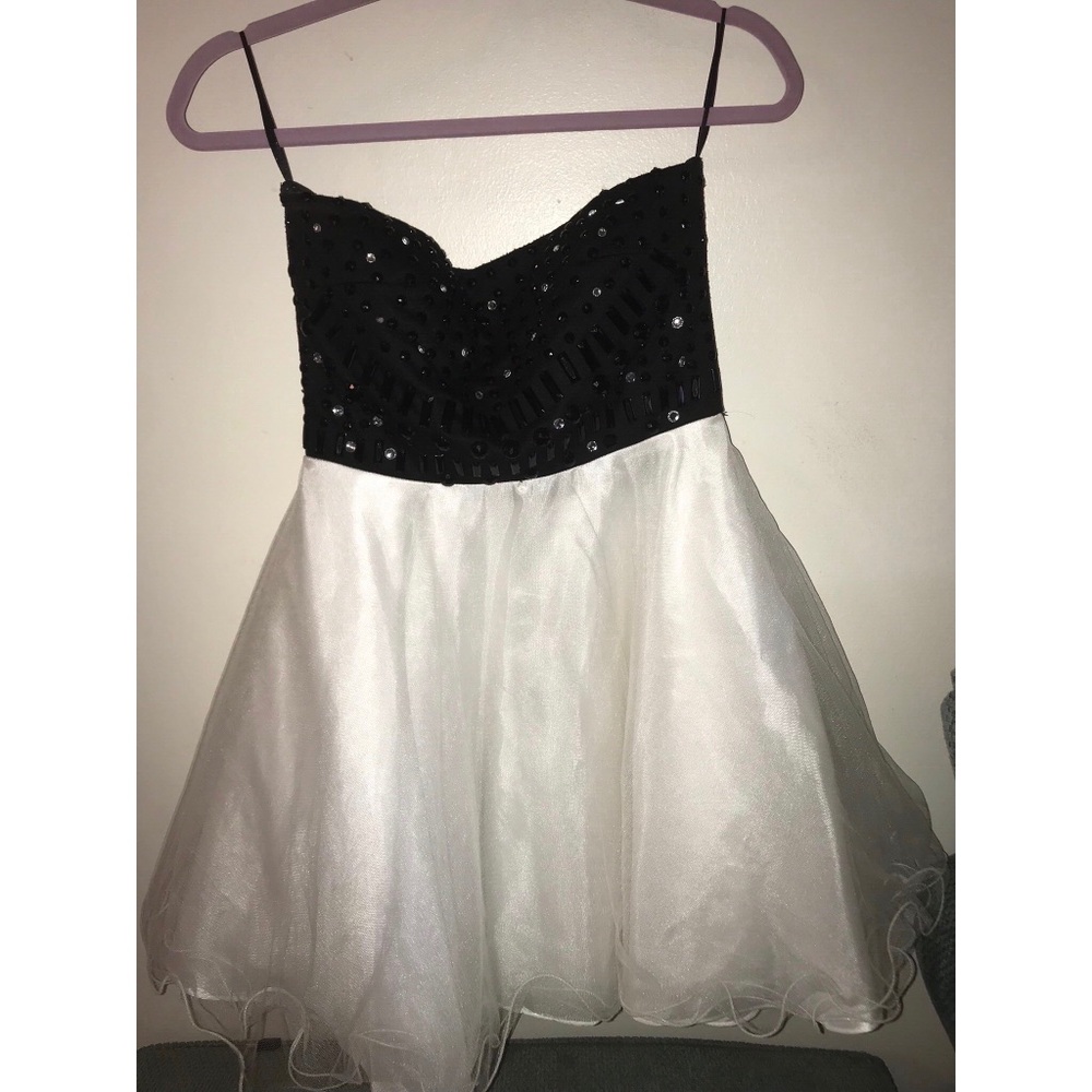 Black and white cocktail dress